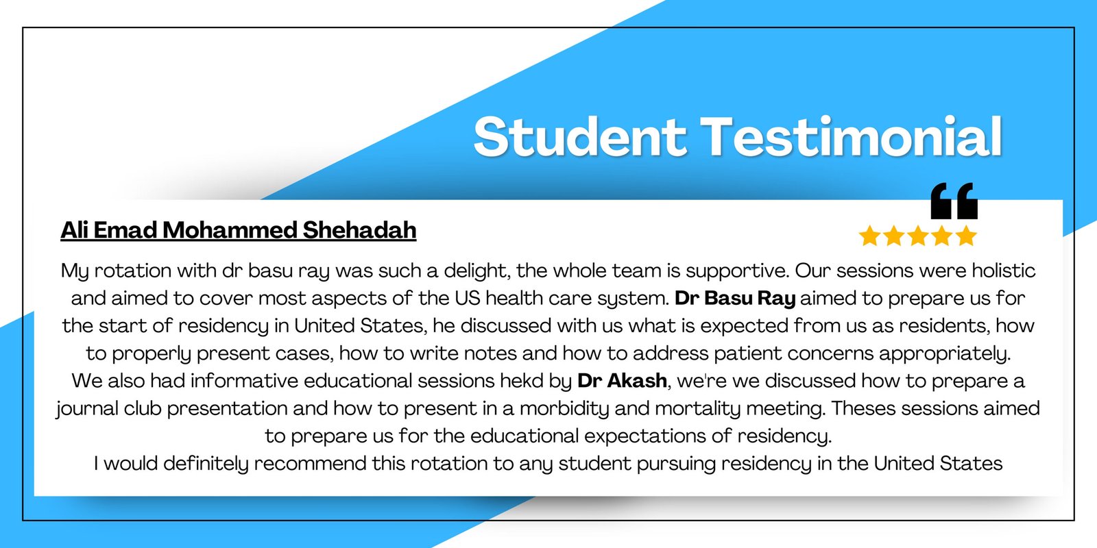 MD Student Testimonial web banner