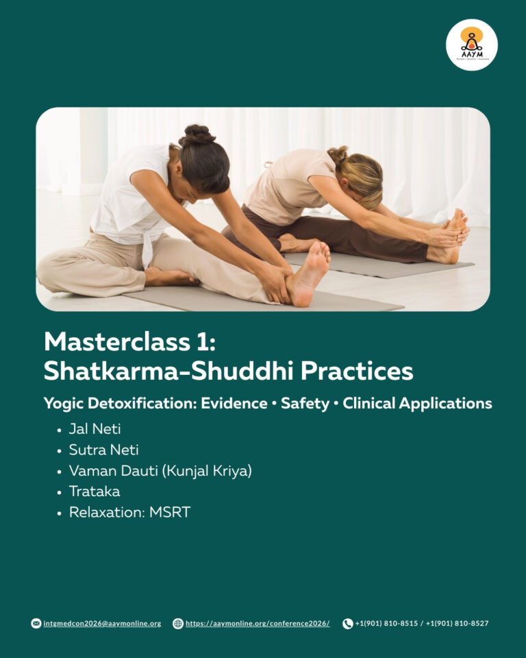 Shatkarma Shuddhi yogic detoxification practices demonstrated during integrative medicine masterclass